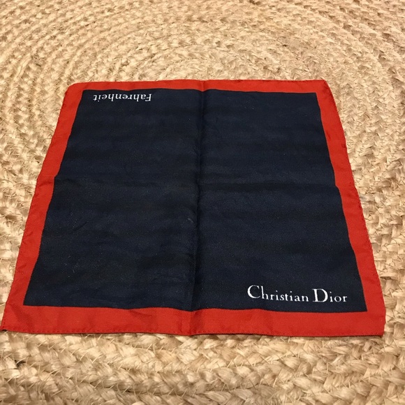 Christian Dior Blue & Red French pocket square scarf - Picture 2 of 8